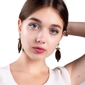 MON REVE GOLD & BROWN CLASSIC EARRINGS | WOMENS